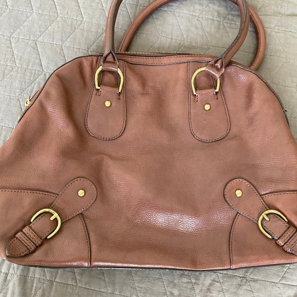 BANANA REPUBLIC Brown Leather Satchel - Picture 2 of 4